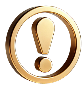 Exclamation mark gold icon